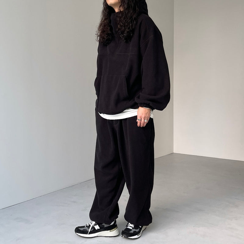 relax silhouette fleece pants / black（リラックス シルエット