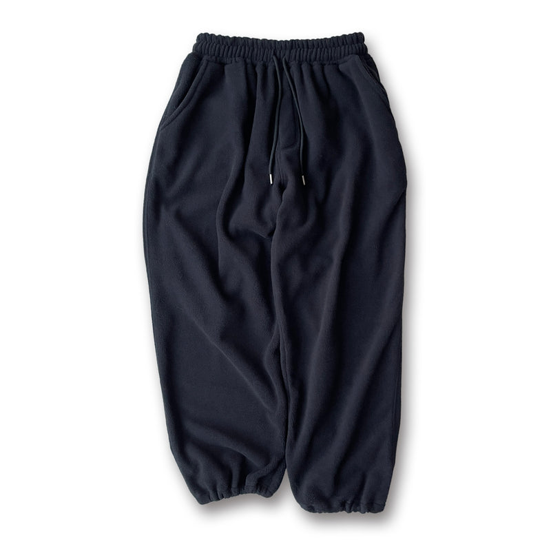 relax silhouette fleece pants / blackディティール画像