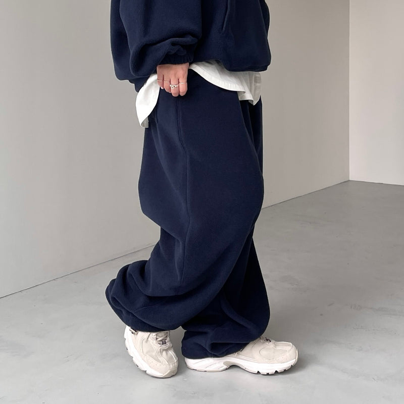 relax silhouette fleece pants / navy（リラックス シルエット