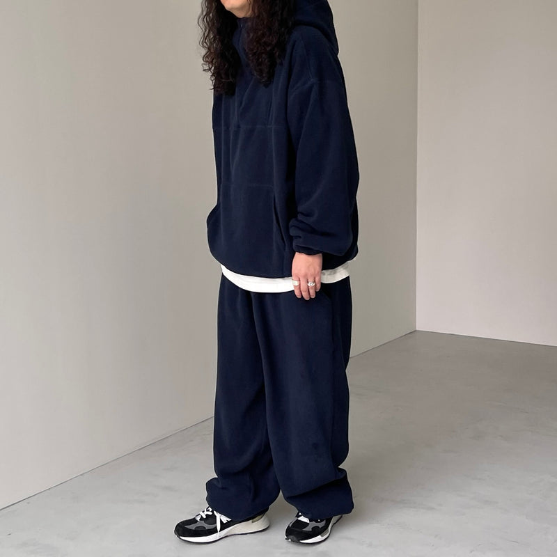 relax silhouette fleece pants / navy（リラックス シルエット