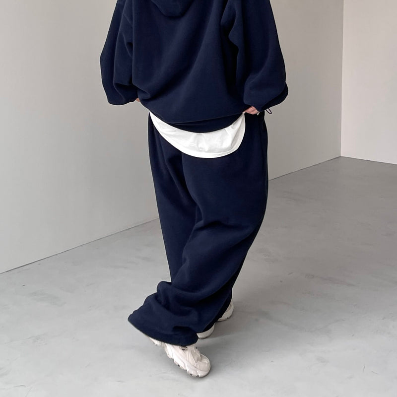 relax silhouette fleece pants / navy（リラックス シルエット