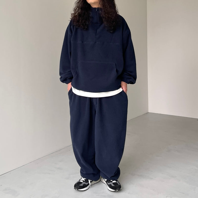 relax silhouette fleece pants / navy（リラックス シルエット