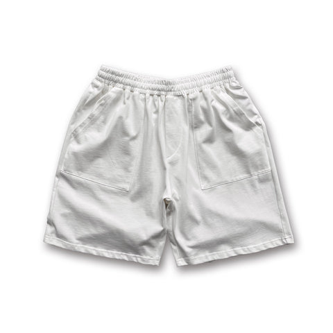 loose silhouette box half pants / ivory