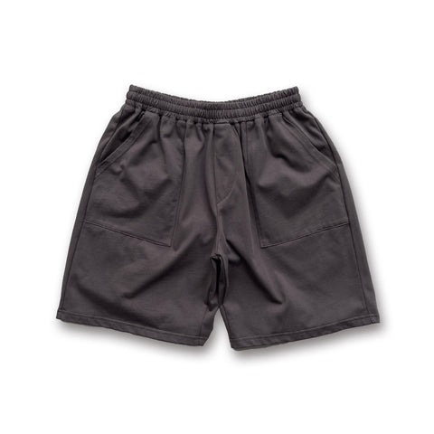 loose silhouette box half pants / charcoal