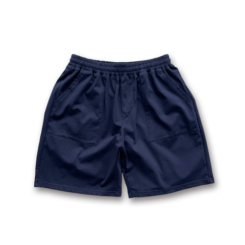 loose silhouette box half pants / navy
