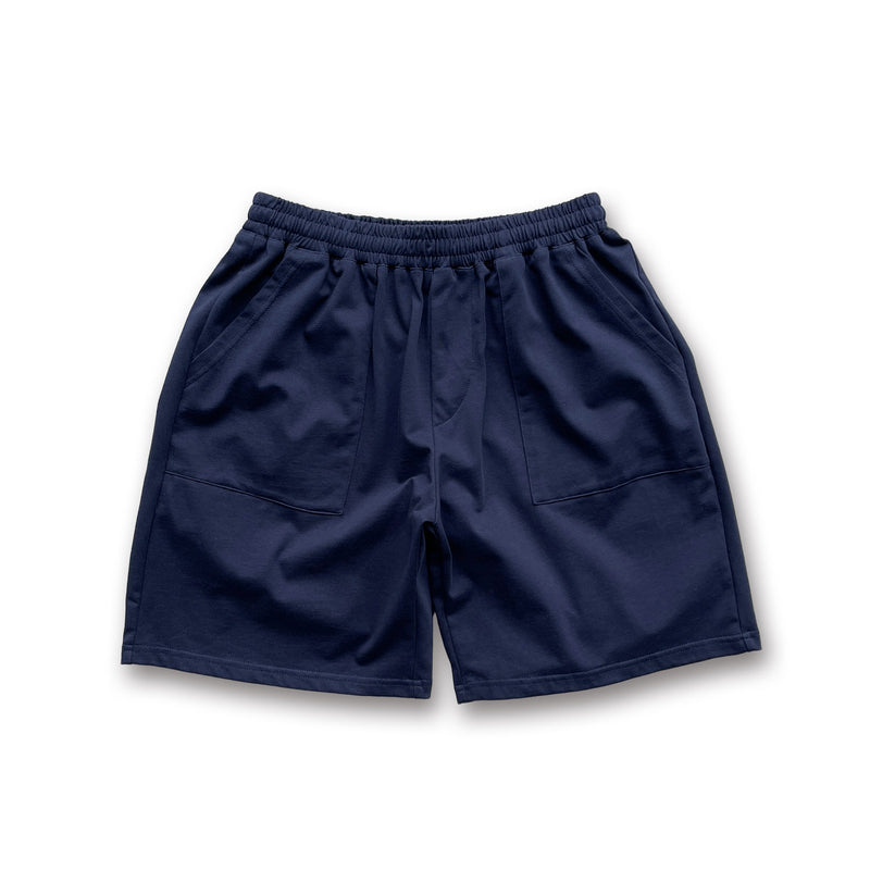 loose silhouette box half pants / navy（ルーズシルエット ボックス