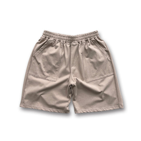 loose silhouette box shorts / beige