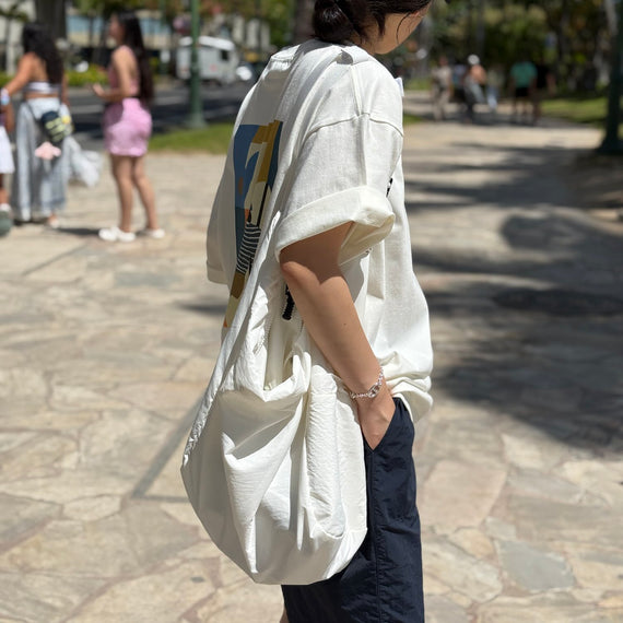 compact nylon bag / ivory