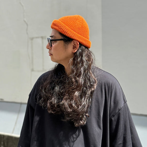 knit beanie / orange