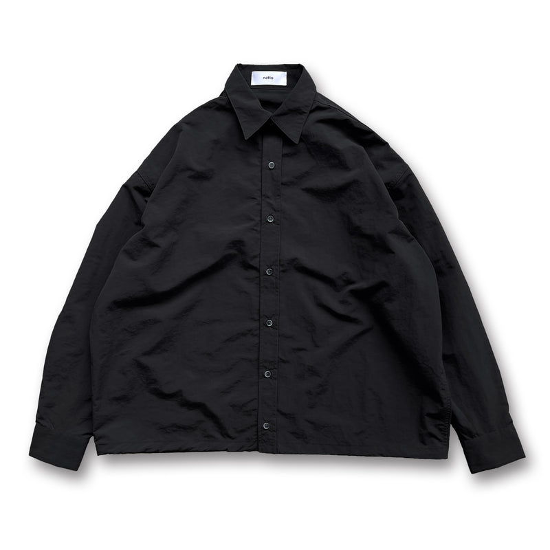 loose silhouette nylon shirt set up / black（ルーズシルエット 
