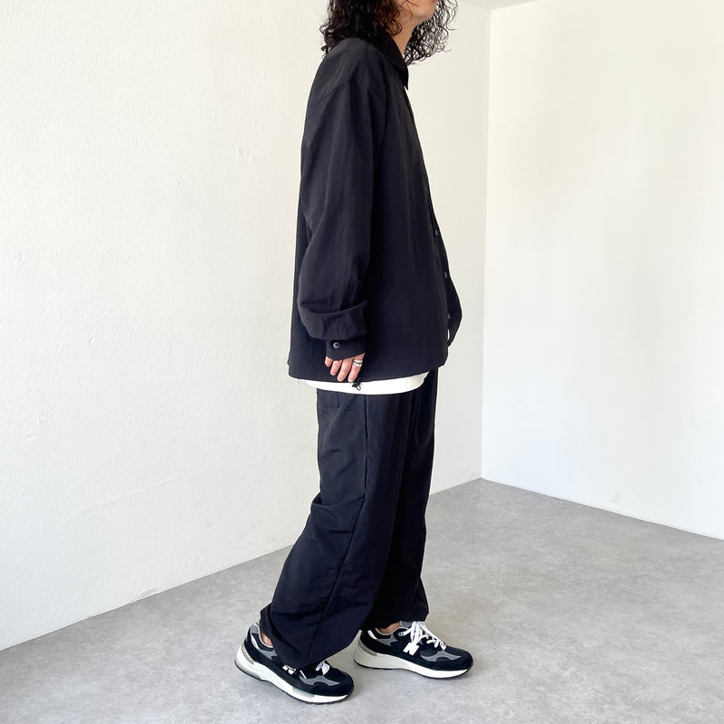 loose silhouette nylon shirt set up / black（ルーズシルエットナイロンシャツセットアップ / ブラック） |  natto | ナット 公式オンラインショップ