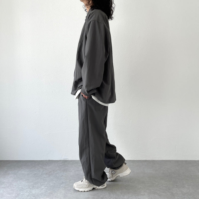 loose silhouette nylon shirt set up / charcoal（ルーズシルエット