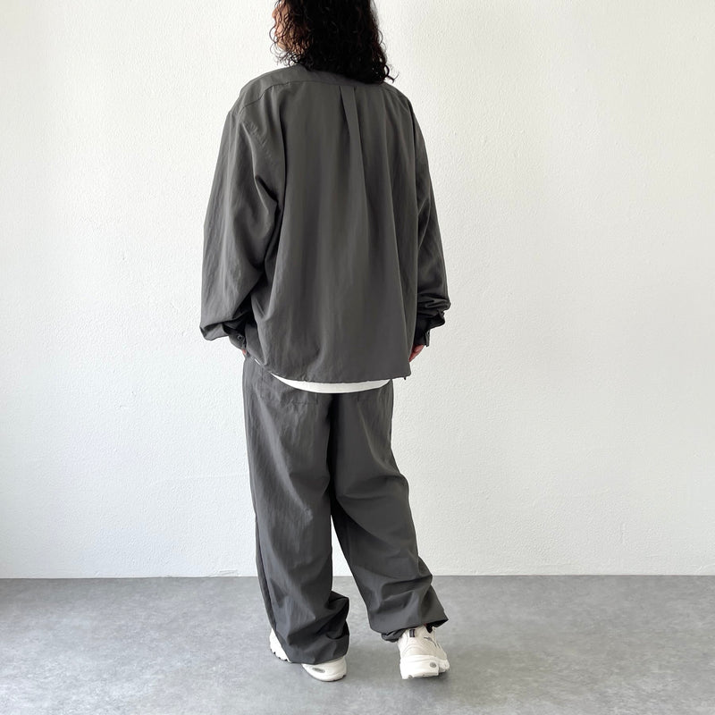 loose silhouette nylon shirt set up / charcoal（ルーズシルエット 