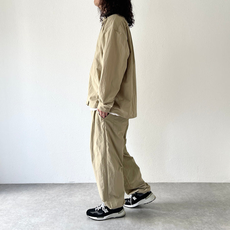 loose silhouette nylon shirt set up / beige（ルーズシルエット