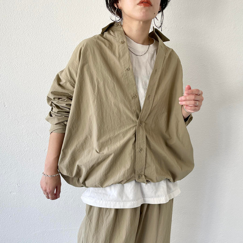 loose silhouette nylon shirt set up / beige（ルーズシルエット