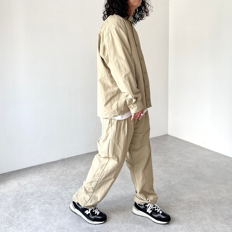 loose silhouette nylon shirt set up / beige（ルーズシルエット 