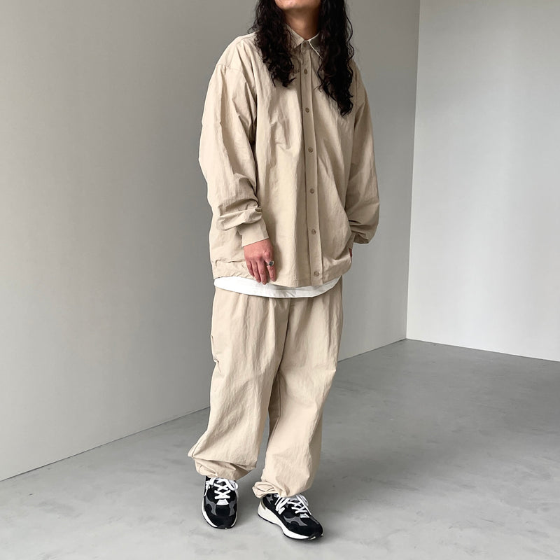 loose silhouette nylon shirt set up / beige（ルーズ