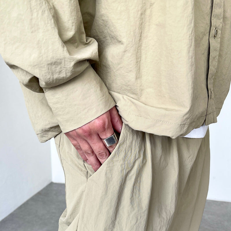 loose silhouette nylon shirt set up / beige（ルーズシルエット