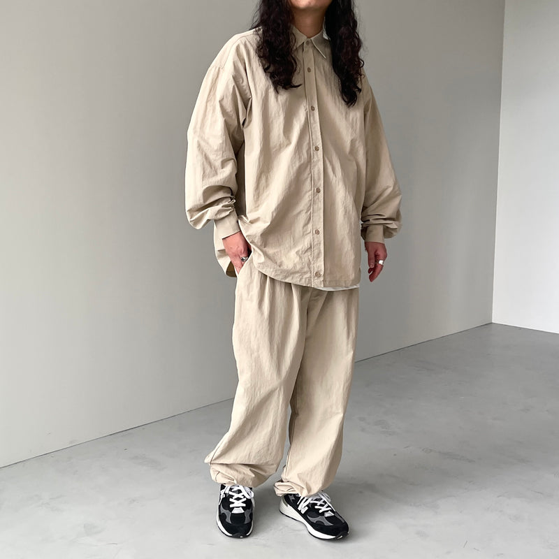 loose silhouette nylon shirt set up / beige（ルーズ