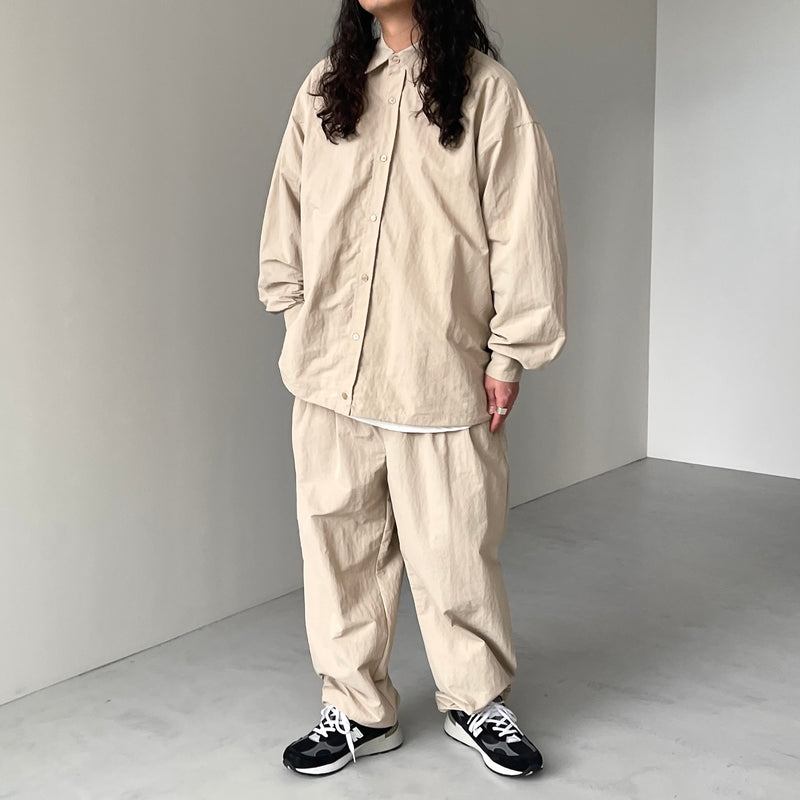 loose silhouette nylon shirt set up / beige（ルーズシルエット
