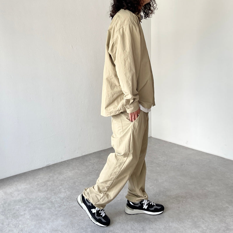 loose silhouette nylon shirt set up / beige（ルーズシルエット