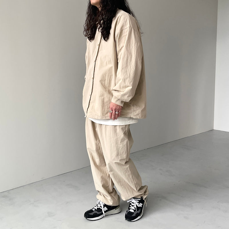 トップス loose silhouette nylon shirt set up loose silhouette nylon shirt set up / charcoal（ルーズ
