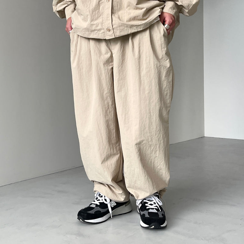 loose silhouette nylon shirt set up / beige（ルーズ