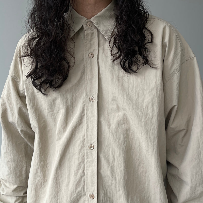 loose silhouette nylon shirt set up / beige（ルーズ