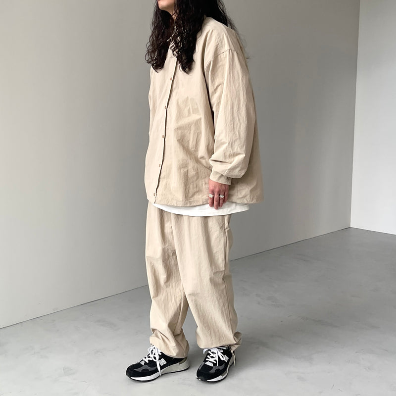 loose silhouette nylon shirt set up / beige（ルーズ