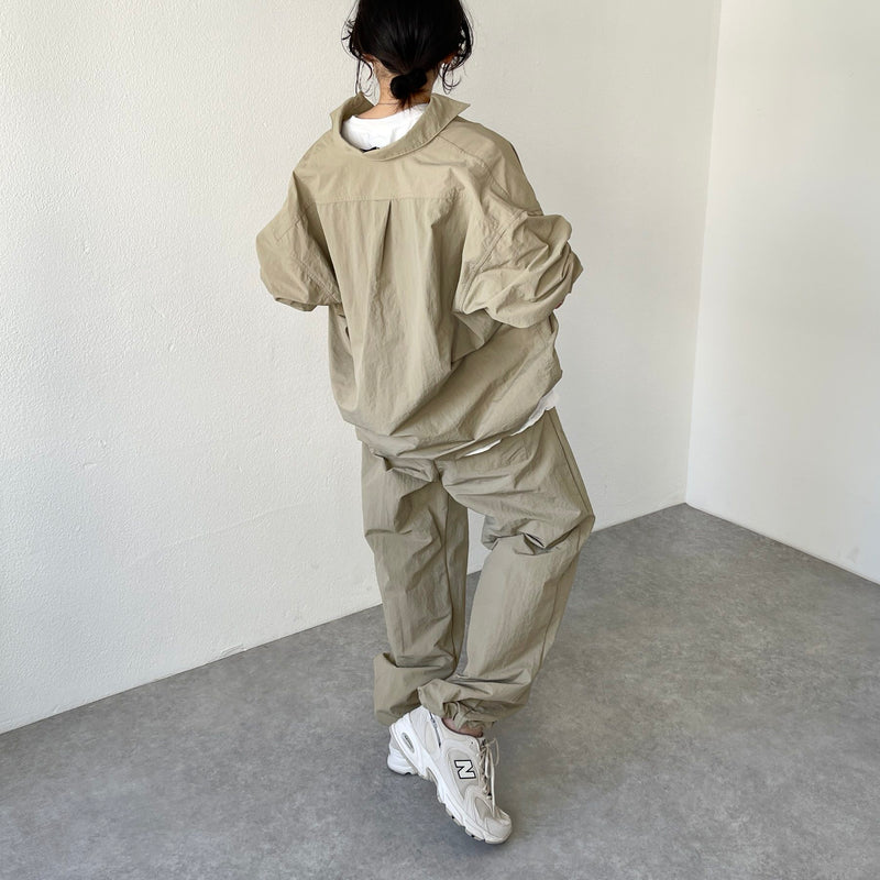 loose silhouette nylon shirt set up / beige（ルーズシルエット 