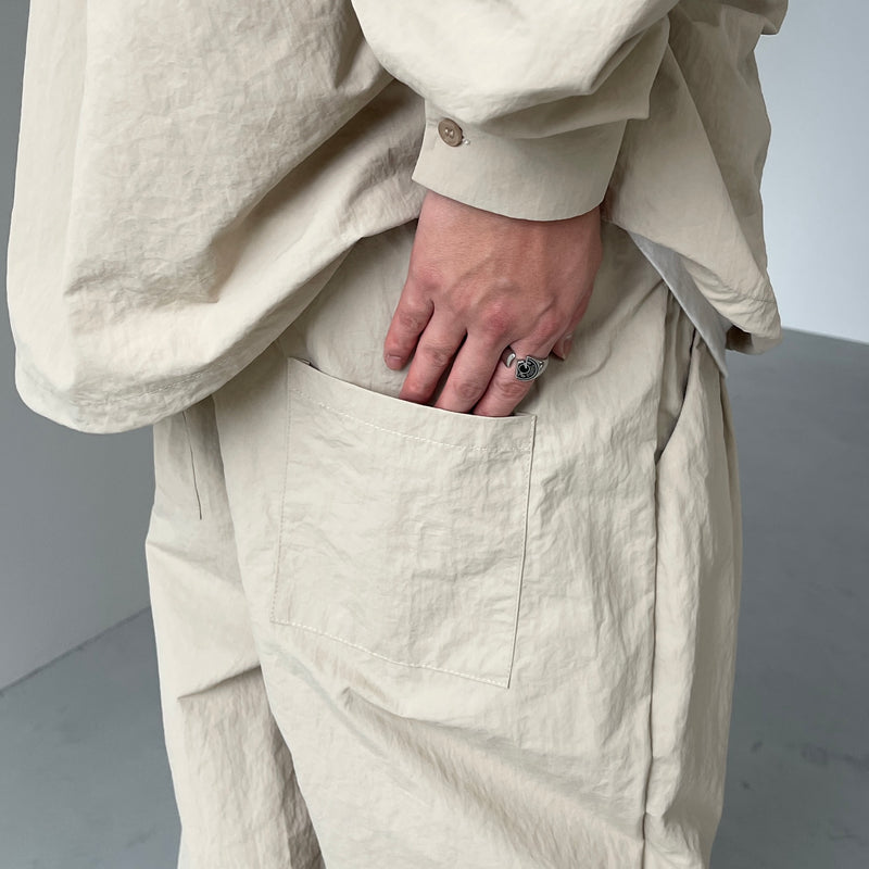 loose silhouette nylon shirt / charcoal（ルーズシルエット