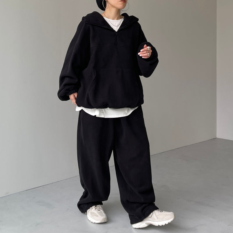 relax silhouette fleece set up / black（リラックスシルエット