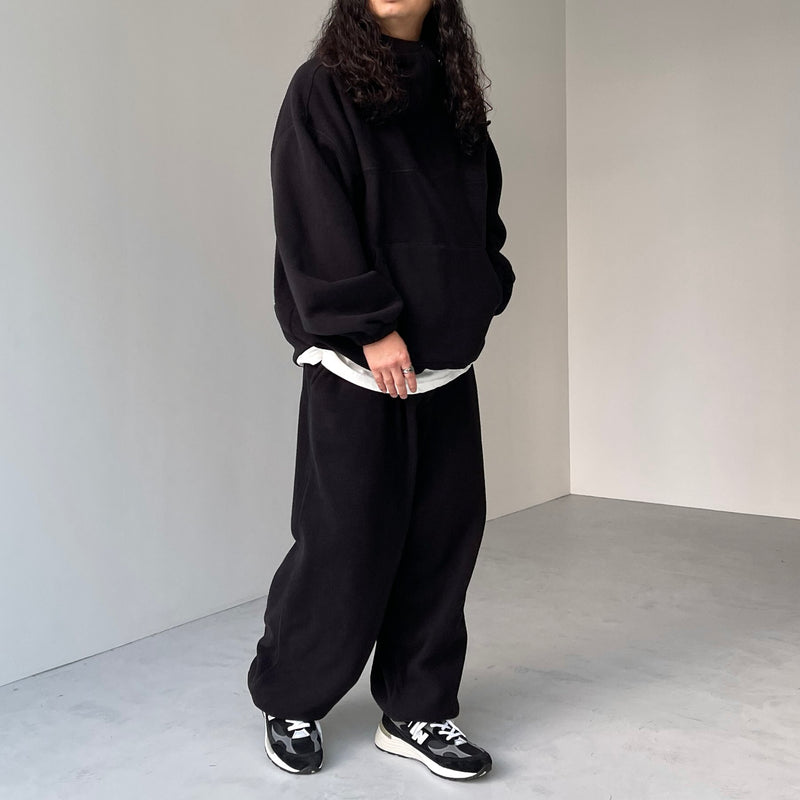 V12 フリースセットアップ relax silhouette fleece set up / black（リラックスシルエット