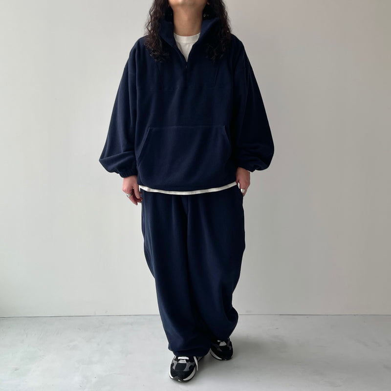 TENTAIL ネイビー フリース素材ルームウェアセット relax silhouette fleece set up / navy（リラックスシルエット