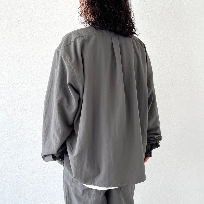 【SAMPLE】loose silhouette nylon shirt / gray