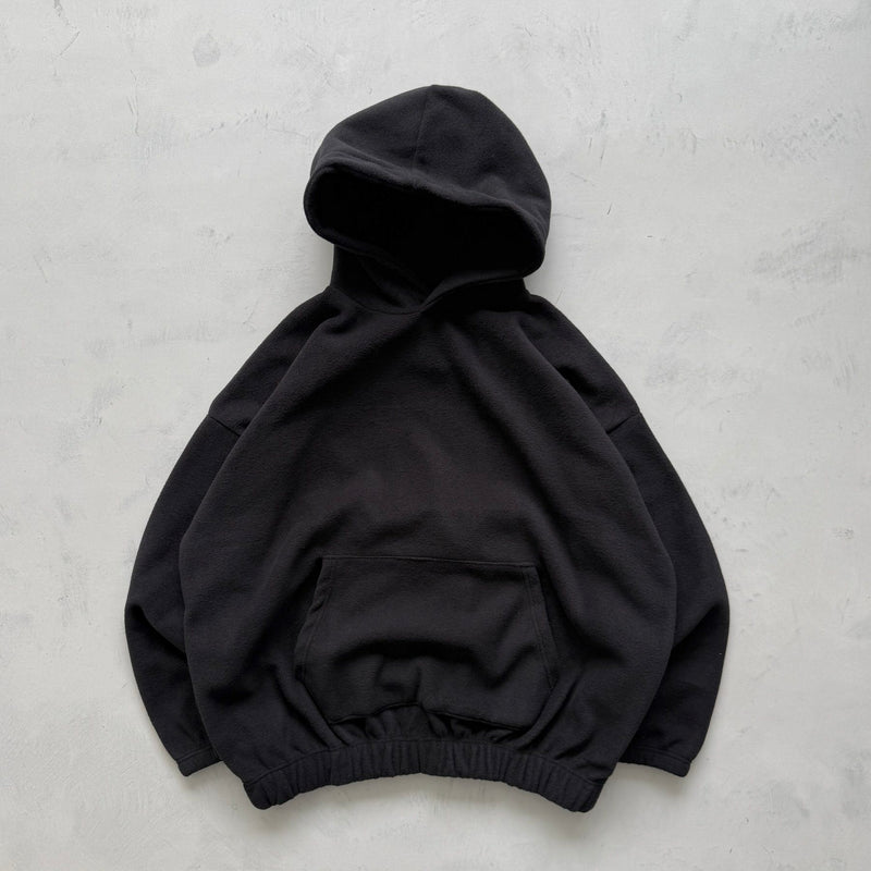 【SAMPLE】loose silhouette fleece hoodie / blackディティール画像