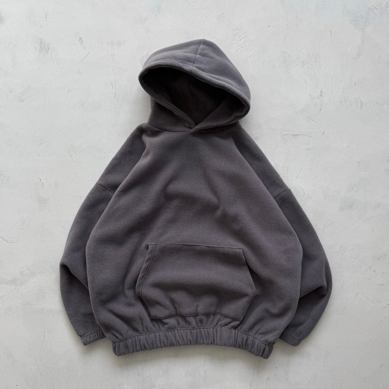 【SAMPLE】loose silhouette fleece hoodie / grayディティール画像