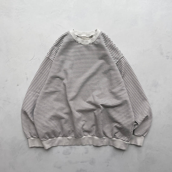 【SAMPLE】 loose silhouette border sweat / ivory