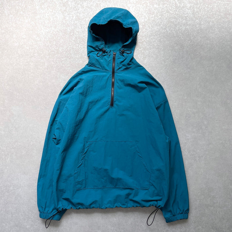 【SAMPLE】nylon half zip-up hoodie / blueディティール画像