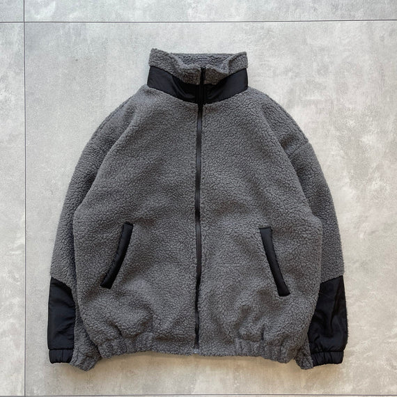 【SAMPLE】loose silhouette bicolor boa blouson / charcoal