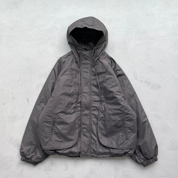 【SAMPLE】nylon fake down foodie / gray