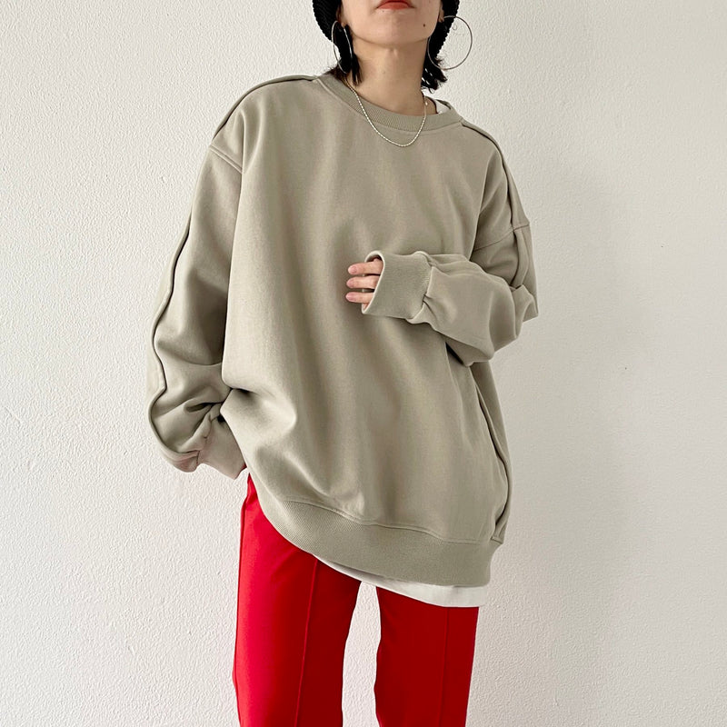 crew neck rough sweat / sand beige（クルーネック ラフスウェット