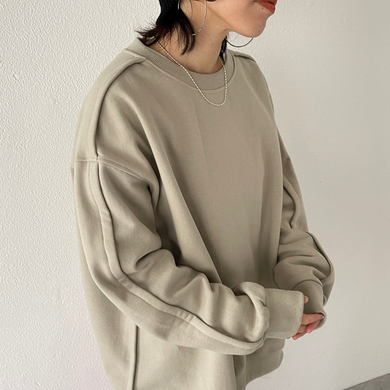 crew neck rough sweat / beige（クルーネック ラフスウェット