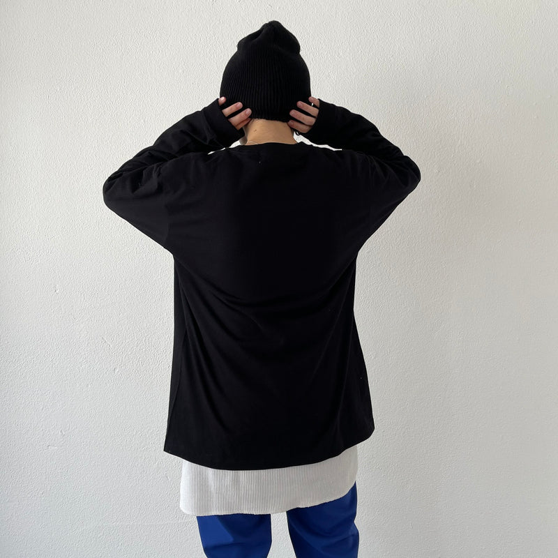 NATAS ナタス　メンズロングスリーブ　Sサイズ natto logo long sleeve tee / black（ナットロゴロングスリーブ