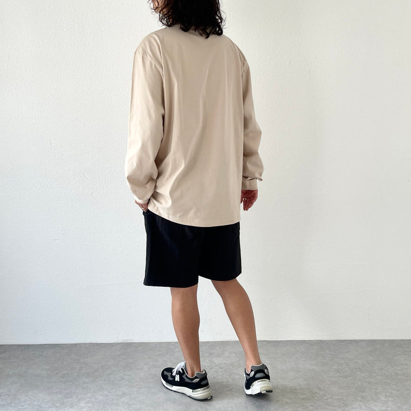 natto logo long sleeve tee / beige（ナットロゴロングスリーブ