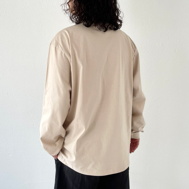 natto logo long sleeve tee / beige（ナットロゴロングスリーブ 