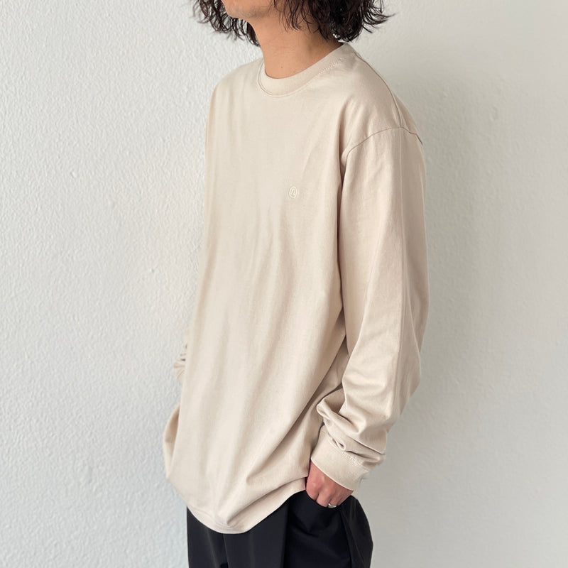 natto logo long sleeve tee / beige（ナットロゴロングスリーブ