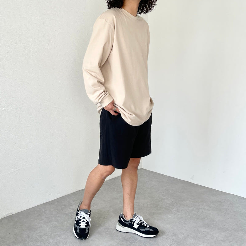 natto logo long sleeve tee / beige（ナットロゴロングスリーブ