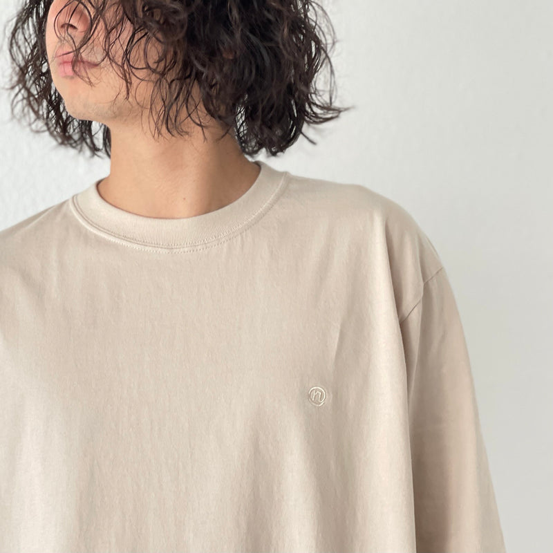natto logo long sleeve tee / beige（ナットロゴロングスリーブ