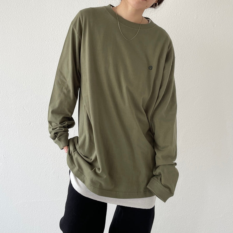 natto logo long sleeve tee / olive（ナットロゴロングスリーブ